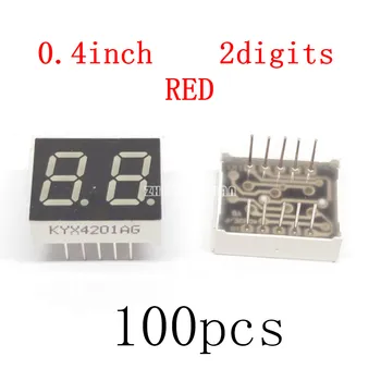 

100pcs X 0.4inch 2digits RED 7 segment led display 10pin 4201AS/4201BS