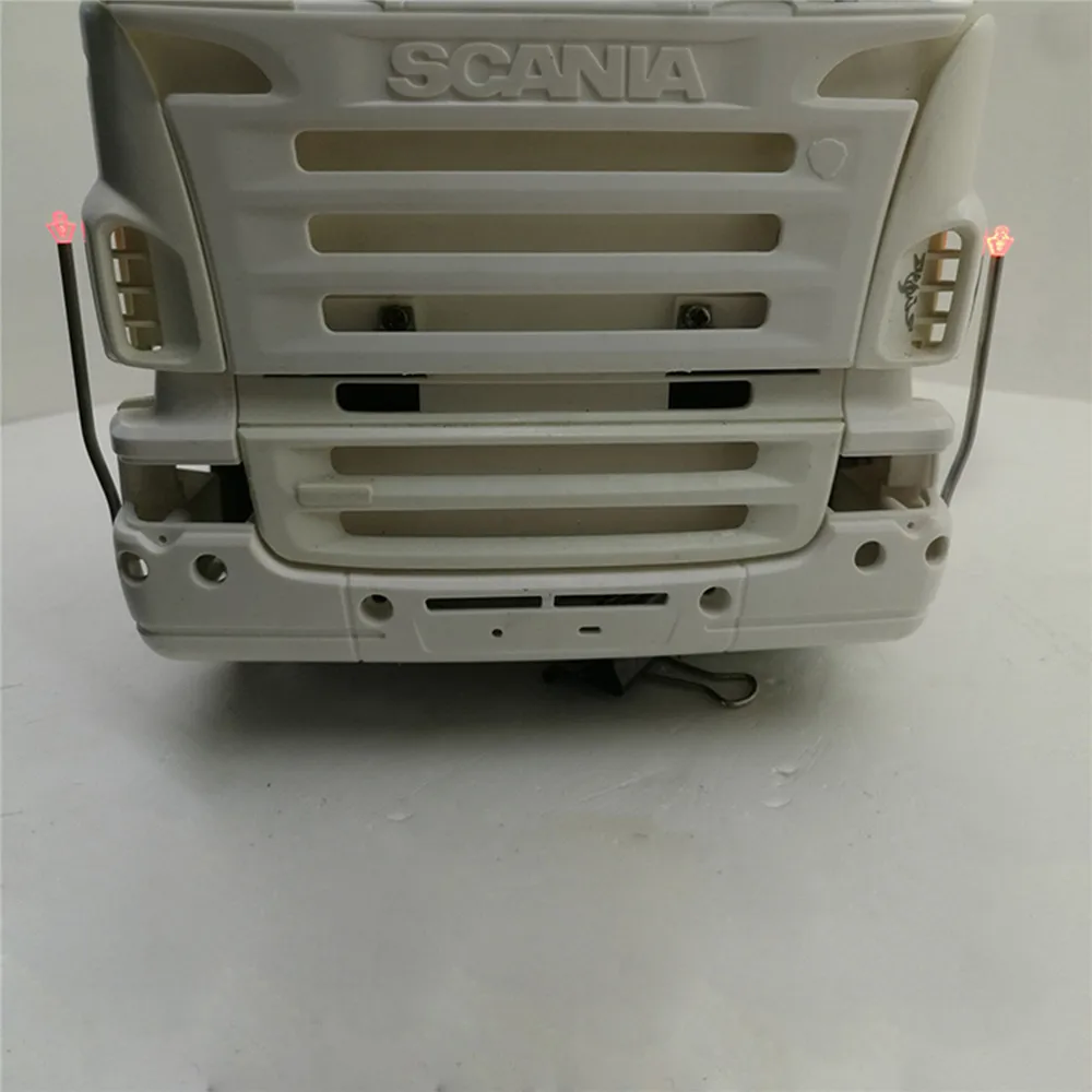 1 пара V8 светодиодный светильник с логотипом боковые лампы для 1/14 Tamiya Scania R470 R620 R730