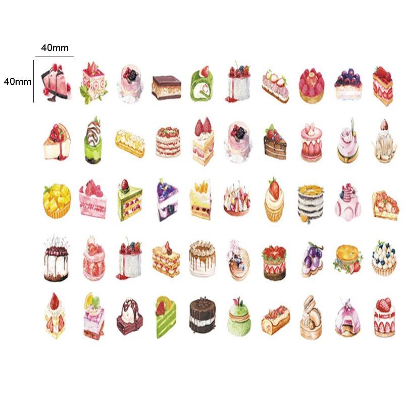 50 шт. милый торт DIY декоративные наклейки в штучной упаковке DIY украшения самоклеящаяся наклейка для скрапбукинга Vsco девочка игрушки для детей