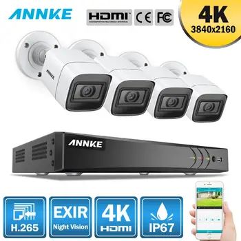

ANNKE 4K Ultra HD 8CH CCTV Security System 8MP 5in1 H.265 DVR With 4PCS 8MP Outdoor Weatherproof Video Surveillance Camera Kit