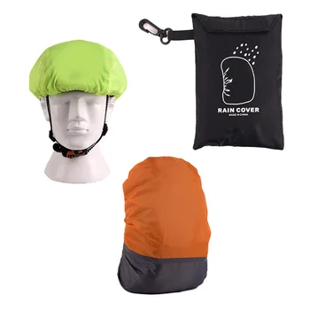 

Rain Cover Travel Cycling Running Backpack Helmet Rain Dust Proof Cover Set