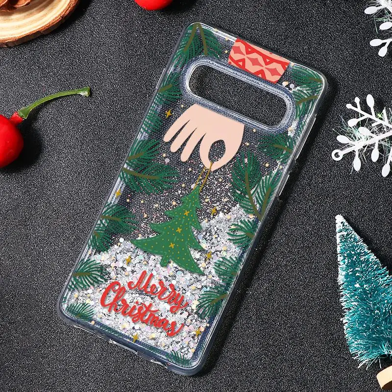Зимний блестящий песок чехол для samsung Galaxy S10 S9 S8 Plus A50 A7 A9 A6 Plus Note 8 9 с блестящими блестками для девочек