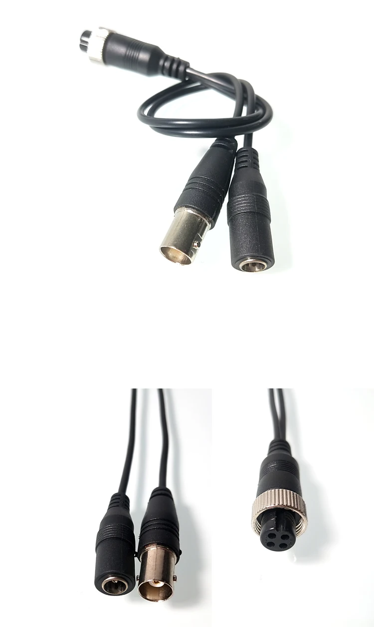 HYFMDVR авиации 4 pin гнездовой разъем адаптер BNC волоконно оптический кабель для автомобиля камера заднего вида