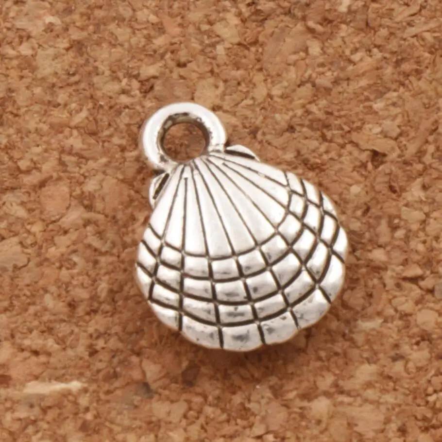 Shell Charm Beads 13.1x10mm 200pcs zinc alloy Pendants Jewelry DIY L1175