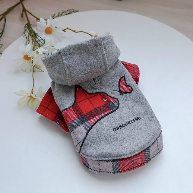 PETCIRCLE Newest Dog Puppy Clothes Plaid Cat Sweater Pet Cat Fit Small Dog Autumn And Winter Pet Cute Costume Dog Cloth Dog Coat 2