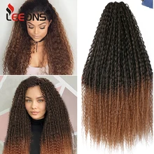 

Long 28 Inch Kinky Curly Crochet Hair Curly Water Wave Crochet Braids Ombre Deep Wave Braiding Hair Synthetic Hair Extensions