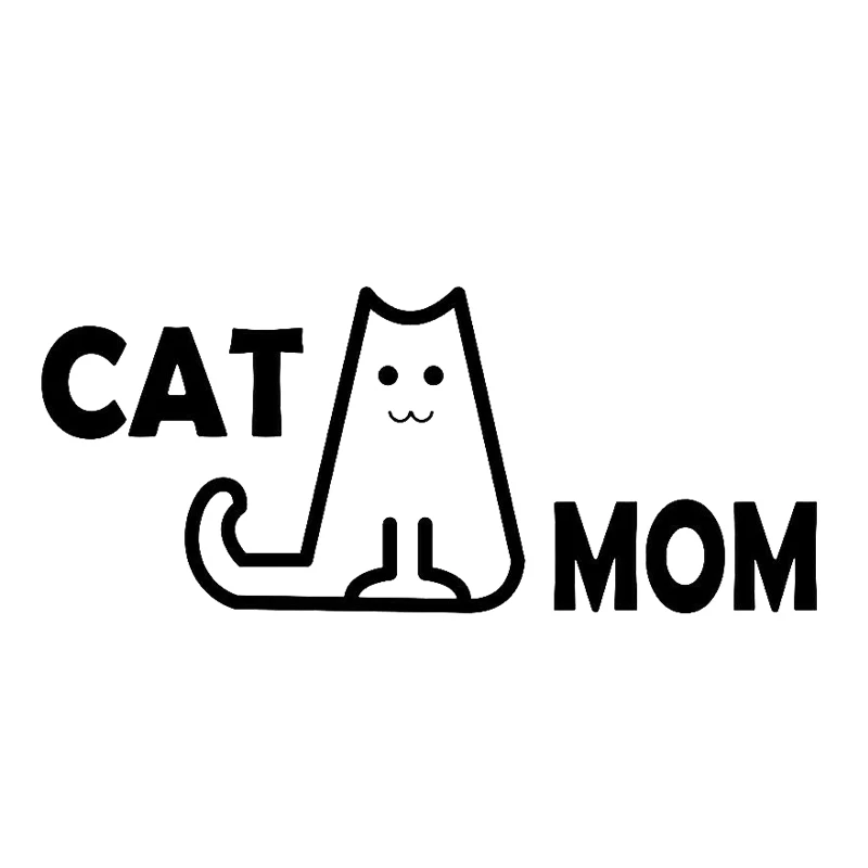 

16*6.7cm Cat Mom Decal Sticker Cat Lady Car accessories Fashion Personality car stickers to cover scratches New Style Hot