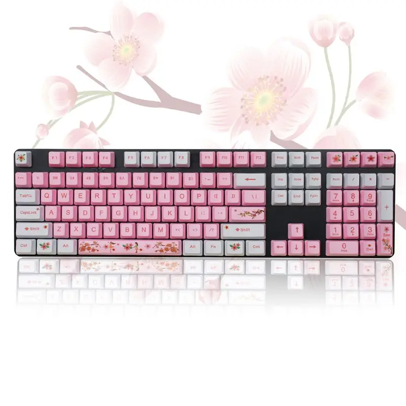 1 Набор сменных OEM PBT 108 Keycaps краситель сублимация Восточная вишня Keycap для Readson GANSS
