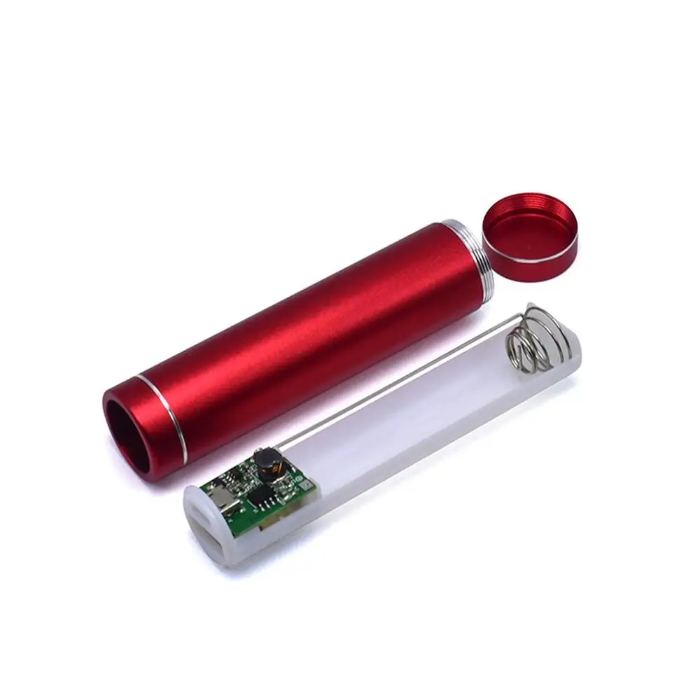 Многоцветная портативная банка питания чехол DIY 1x18650 пауэрбэнк корпус держатель батареи с usb-портом для зарядки - Цвет: red