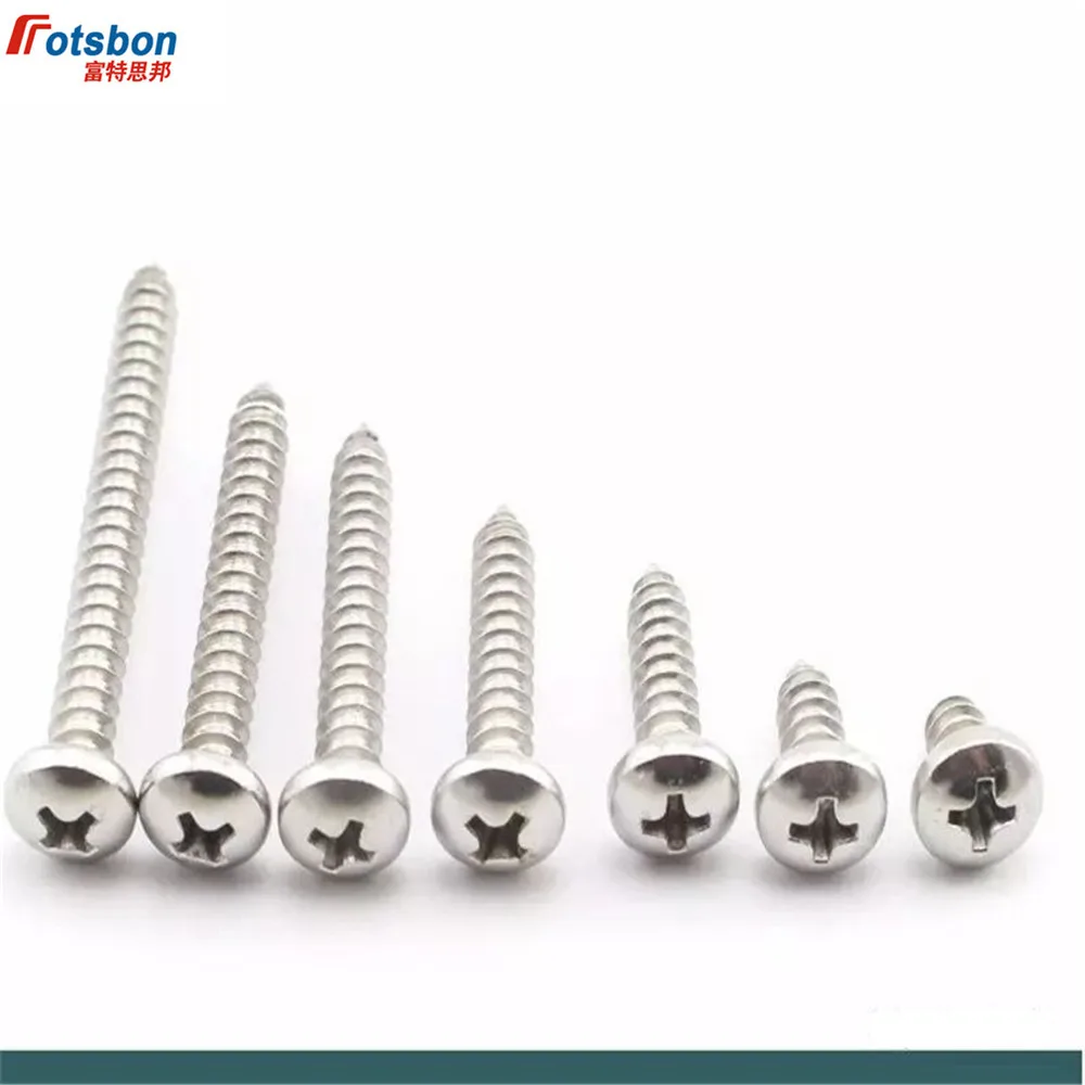 

M5/M6 Cross Recessed Pan Head Self-tapping Screw Stainless Steel Vis Spike Screws Tornillo Phillip Plaine Viti Inox Vida DIN7981