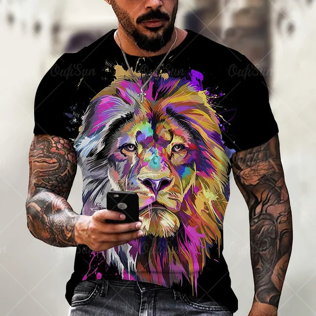 Fashion Trend 3D printing Tiger Men  T-Shirt Casual O-Neck Summer Selling Short Sleeve Oversized T-Shirt Comfortable StreetTops OFSM-00914