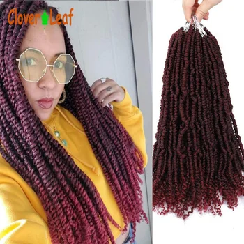 

6packs Passion Bomb Twists 14inch Synthetic Crotchet Braiding Hair Extension Ombre Fiber Pre-Twisted Fluffy Braiding Hair Bulk