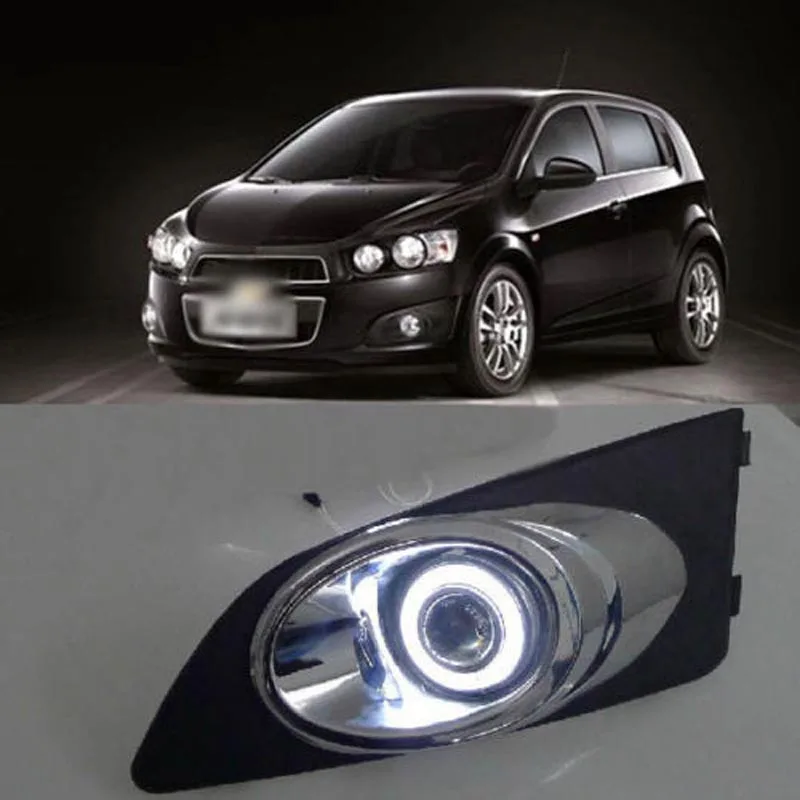 

Black Chrome Super COB Fog Light Angel Eye Projector Lens for Chevrolet Aveo