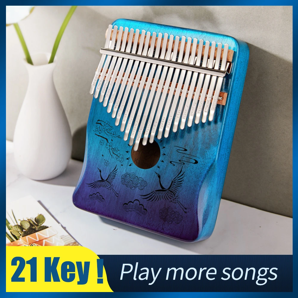 Cega 21 Key Kalimba 17 Key Thumb Piano Mahogany Wooden Mbira Musical ...