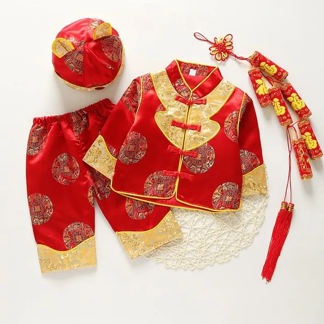 Baby Kids Tang Suit Chinese Traditional New Year Clothing One-Year-Old Costume Children Tang Clothing Photography Clothes