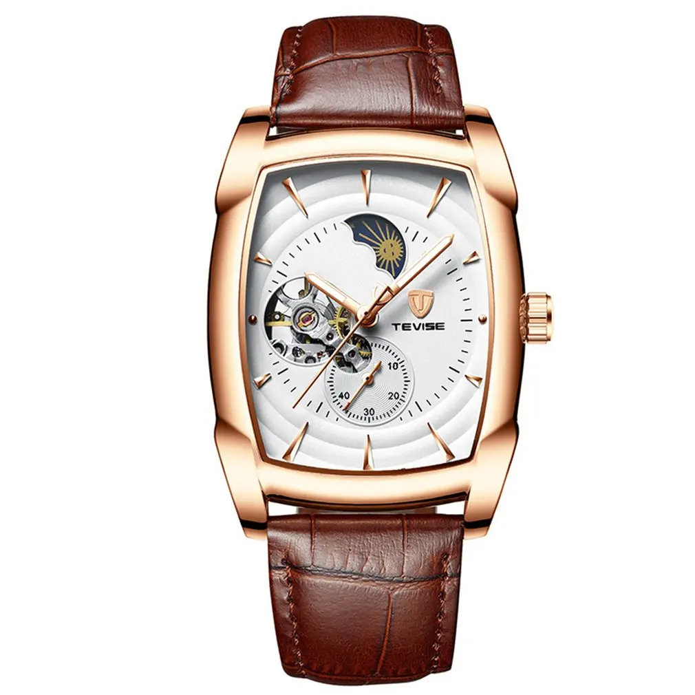 

TEVISE 2019 Fashion Men'S Watch Mechanical Men Watch Gold Black Hollow Watch Watch Night Light Mechanical Watch