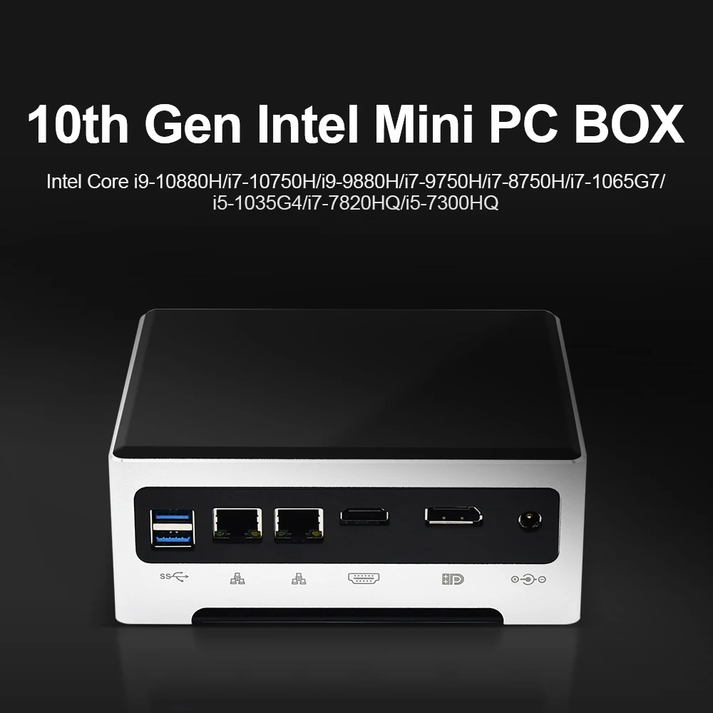 Topton nuevo Mini computadora Intel Core i9 10880H i7 10750H 2 * DDR4 2 * M.2 PC Barebone NUC Windows 10 TV BOX 2 * Lan de banda Dual AC WIFI