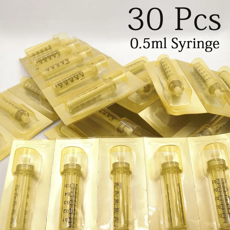 30 pcs syringe 0,5 мл профессиональная гиалуроновая ручка для омолаживания губ гиалуроновая пушка распылитель гиалуроновая ручка набор без необходимости инъекции шприц - Номер модели: 30 pcs syringe