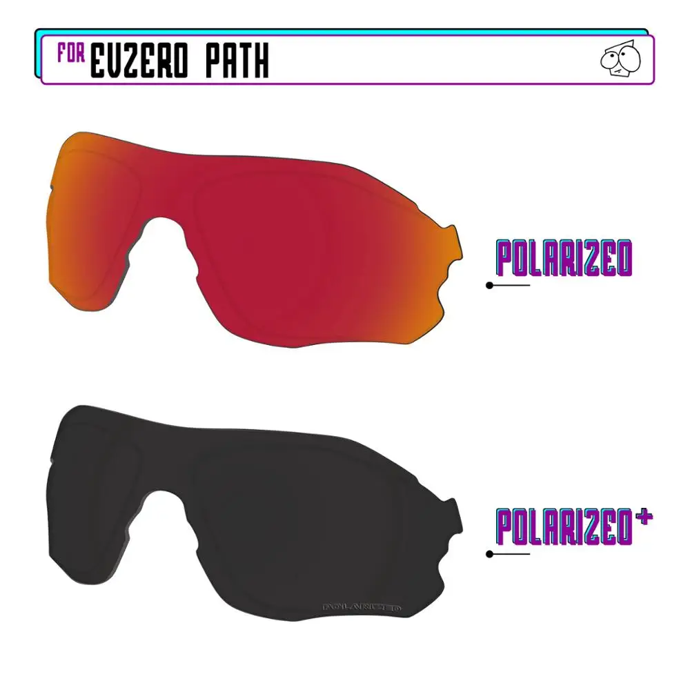

EZReplace Polarized Replacement Lenses for - Oakley EVZero Path Sunglasses - Black P Plus-Red P