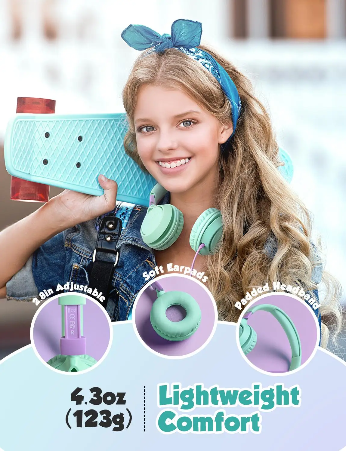 Mpow CHE1 Pro Wired Kids Headphones With Mic 85 94 Volume Limited Soft Earpad Lightweight For Online Study Music PC Pad Phones
