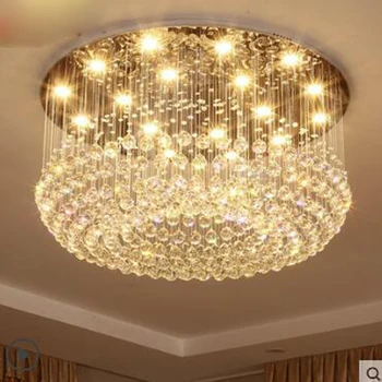 

Crystal chandelier living room round villa Hall compound building staircase long middle building large chandelier European style