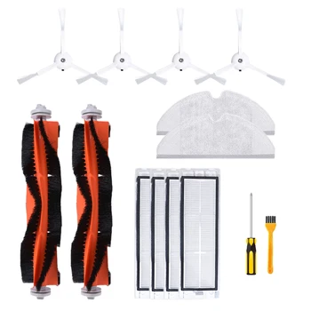 

14PCS Robot Vacuum Cleaner Replacement Accessories Main Brush Side Brush Filter Comb Screw Mop Cloth