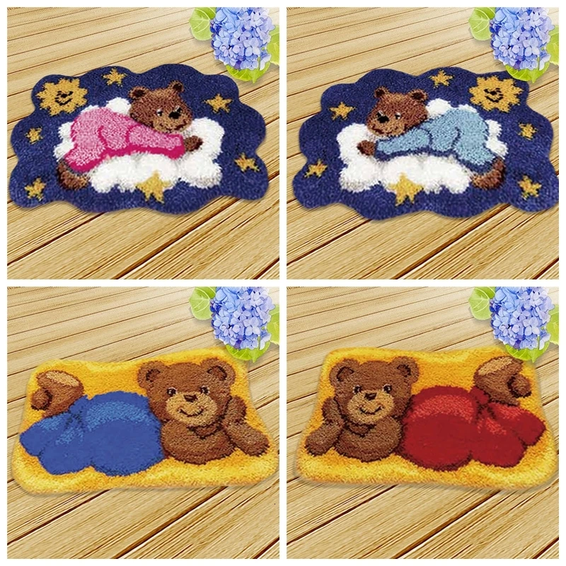 

Bear Latch Hook Doormat Rug Diy Canvas Latch Hook Kits Carpet Embroidery Latch Hook Tapijt Knoopkussen Tapijt Canva For Carpet