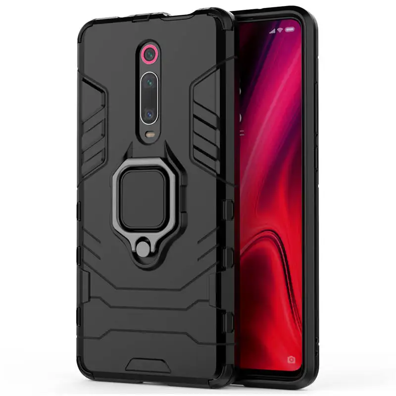 Чехол для Xiaomi mi 9 T mi A3 K20 Red mi Note 8 Pro 7, металлическое кольцо-держатель для Funda Xiaomi mi 9 T Pro Чехол T9 mi 9 Lite mi 9 T Pro - Цвет: Black