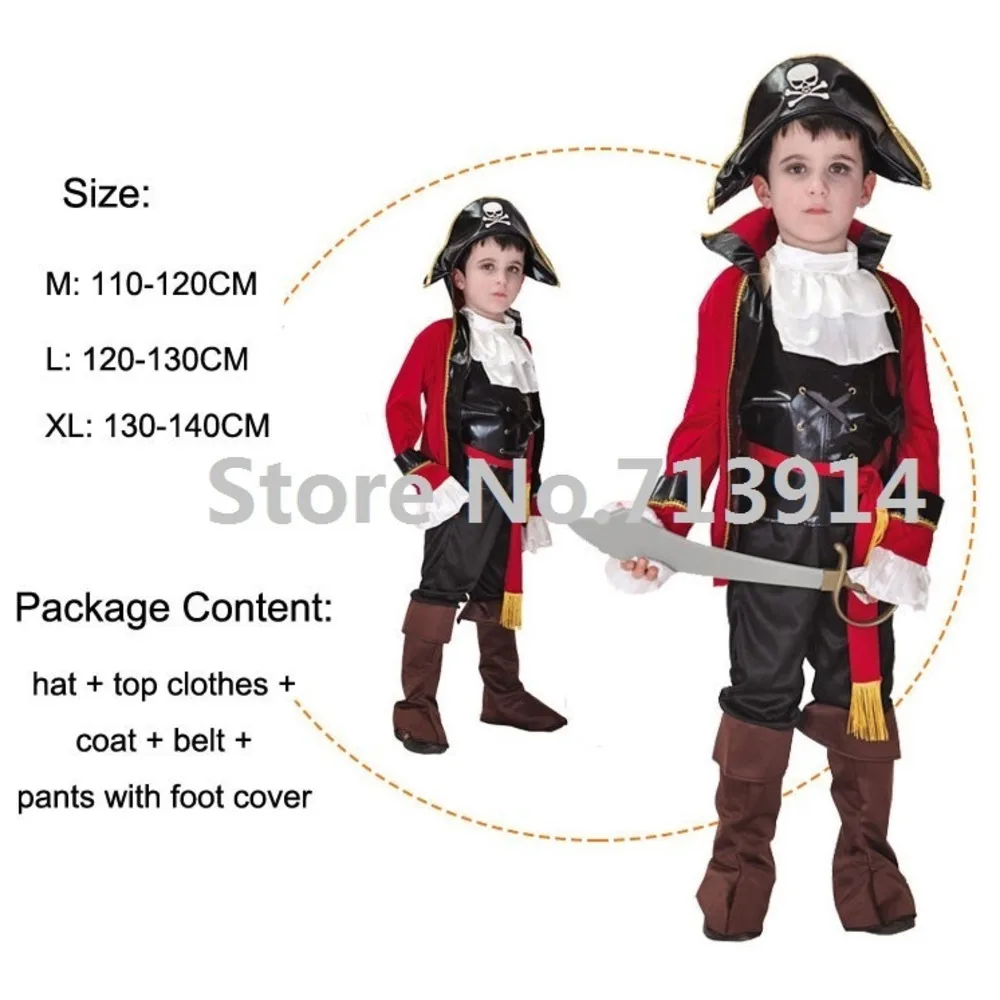 Pirates in the caribbean captain jack sparrow Kids Pirate Clothing Girls Boy Girl Cosplay Halloween Costume kids cosplay costume