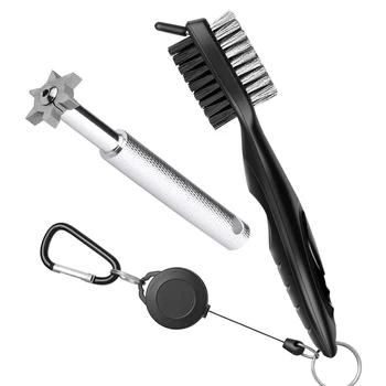 

Golf Groove Sharpener Tool Golf Club Groove Sharpener and Retractable Golf Club Brush for Golfers Practical and Clean Kits for A