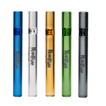 

HONEYPUFF 105mm Pipe Mini Glass Smoking Pipe Clear with Two Glass Feet Glass Tobacco Pipe