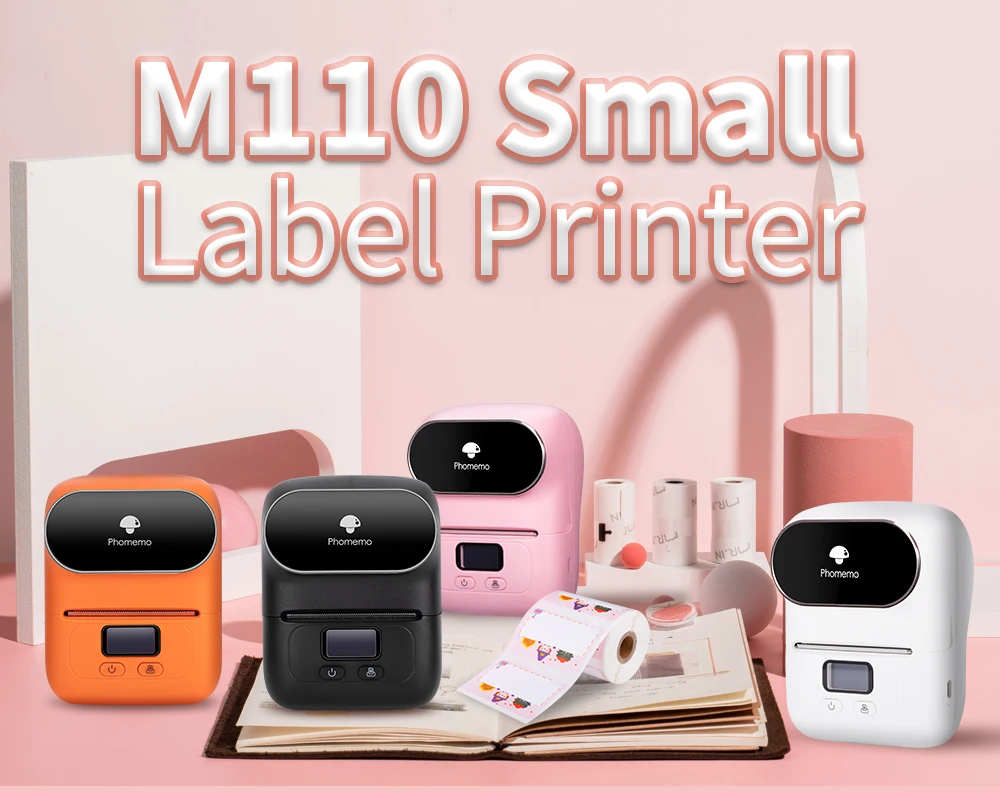 Phomemo M110 Self-Adhesive Label Maker Mini Printer Wireless Portable Phone Sticker Printer Machine for Cloth Jewelry Price Tag printer bluetooth mini