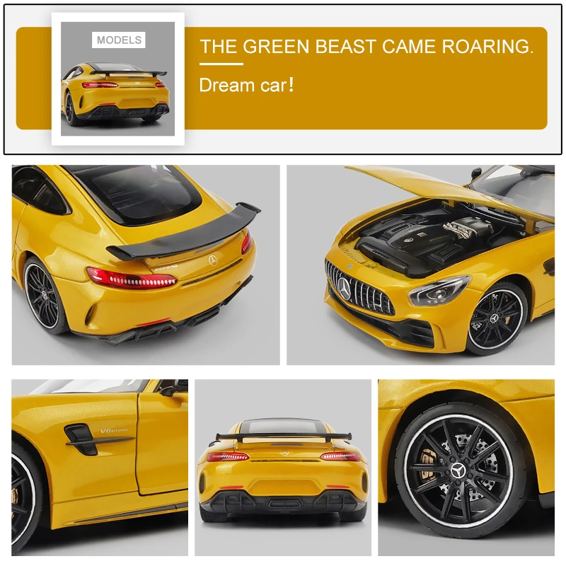 Модель спортивного автомобиля WELLY 1:24 Mercedes Benz AMG GT модель из сплава декоративная