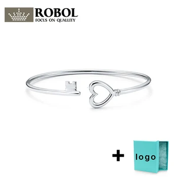 

SL 06 TFB RLLEN high quality 925 sterling silver love opening bracelet with original logo wedding anniversary free shipping