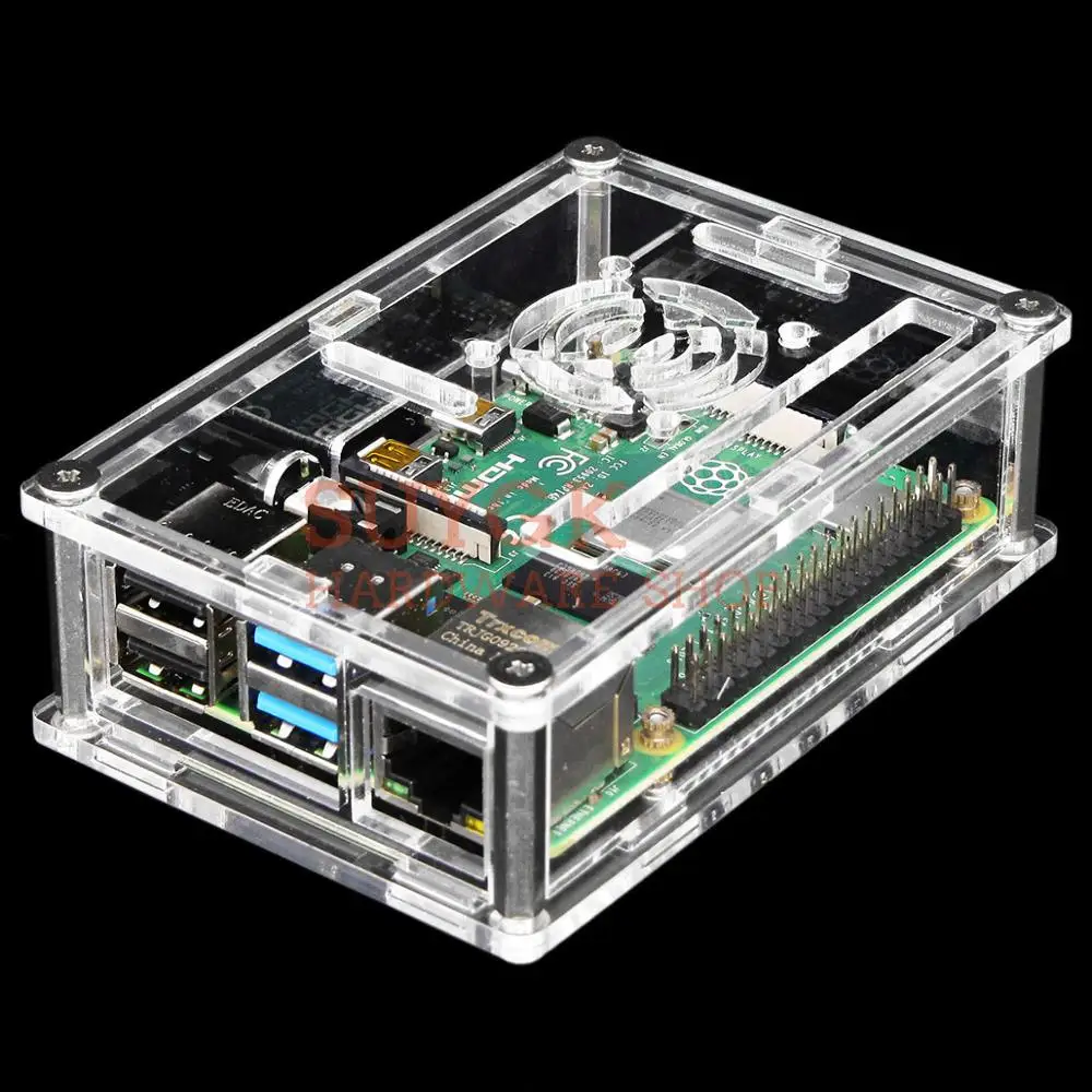 Пластиковый корпус для Raspberry PI 4 1 ГБ/2 ГБ/4 ГБ|Аксессуары демонстрационных стендов|