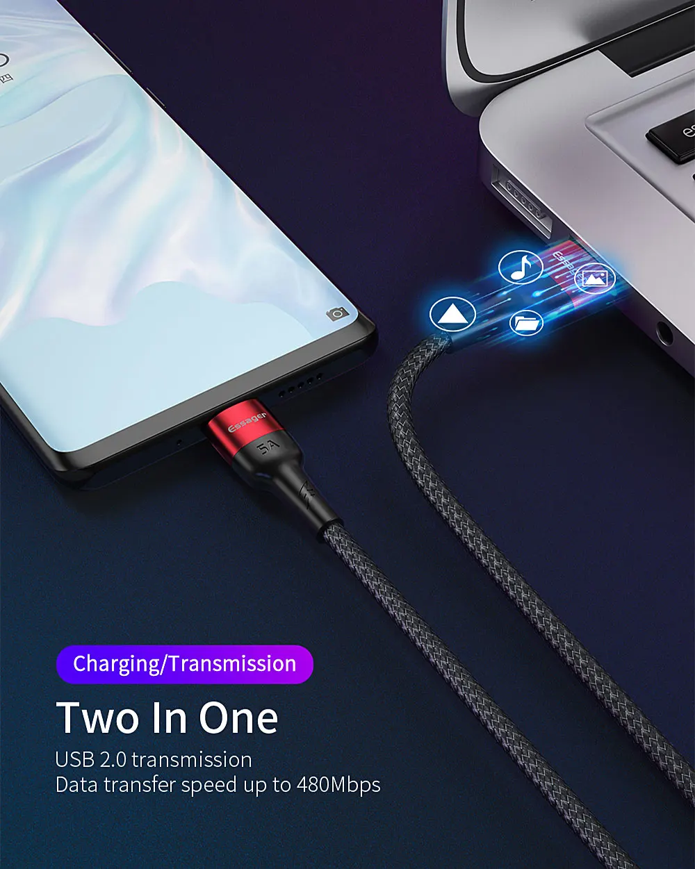 Essager 5A usb type C кабель для huawei mate 20 P30 P20 P10 P9 Pro OPPO R9 R7 R5 USBC type-C шнур Быстрая зарядка 4,0 USB-C кабель