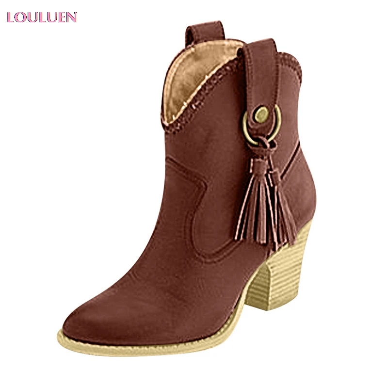 Легкие ботинки с пряжкой Женские в римском ретро-стиле бахромой Рыцарские сапоги