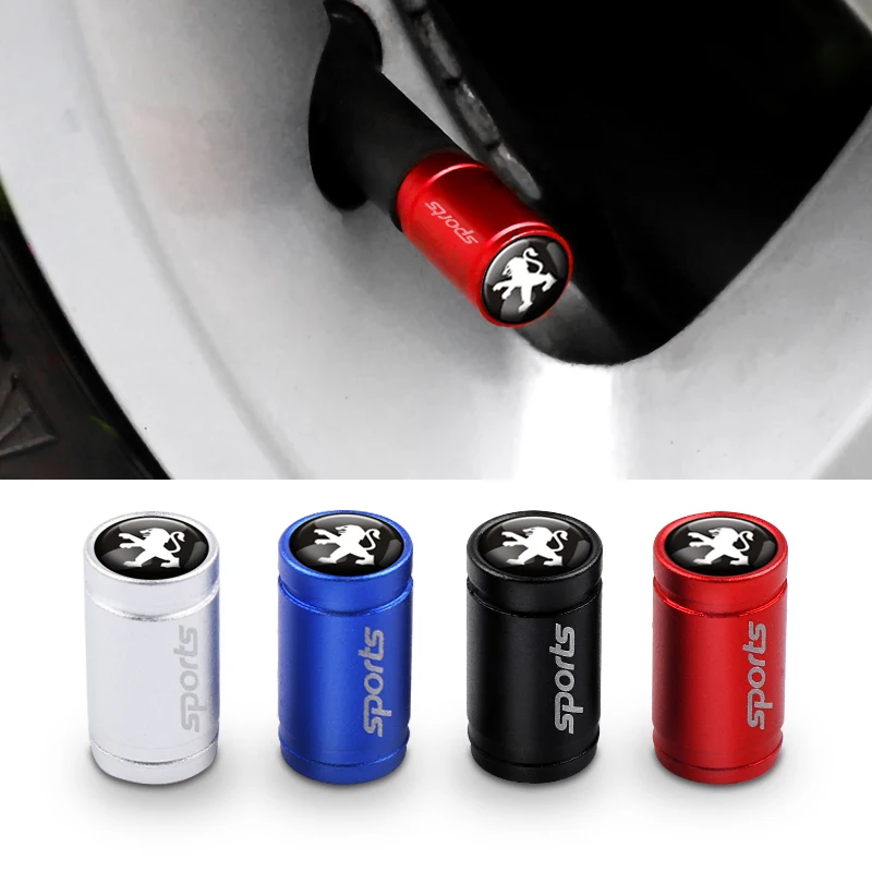 

Car Styling 4Pcs metal SPORT Emblem Wheel Tire Valve Caps Stem Case for Peugeot 107 207 307 407 308 607 508 3008 Accessories