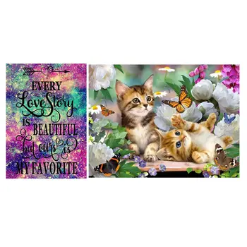 

Diamond Animal Diamond Painting Full Square Cats & Full Diamond Every Love Story Is Beautiful,But Ours Is My Favorite