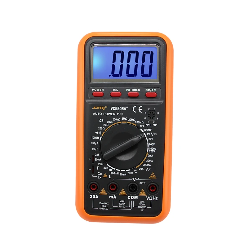 Цифровой мультиметр SZBJ VC9808A + постоянный ток ACV DCA ACA сопротивление индуктивности и