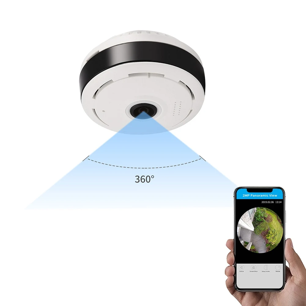 360 ° Мини Wi-Fi панорамная камера ночного видения двухсторонний голос рыбий глаз