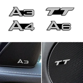 

4pcs 3D aluminum speaker stereo speaker badge emblem Sticker for AUDI A3 A4 A6 TT Car Accessories