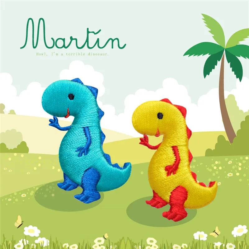 

1 Piece Cute Dinosaur Embroidery Repair Patches Bag Jacket Jeans Cartoon Cartoon Iron On Patches for Clothes Small Glue Sticker