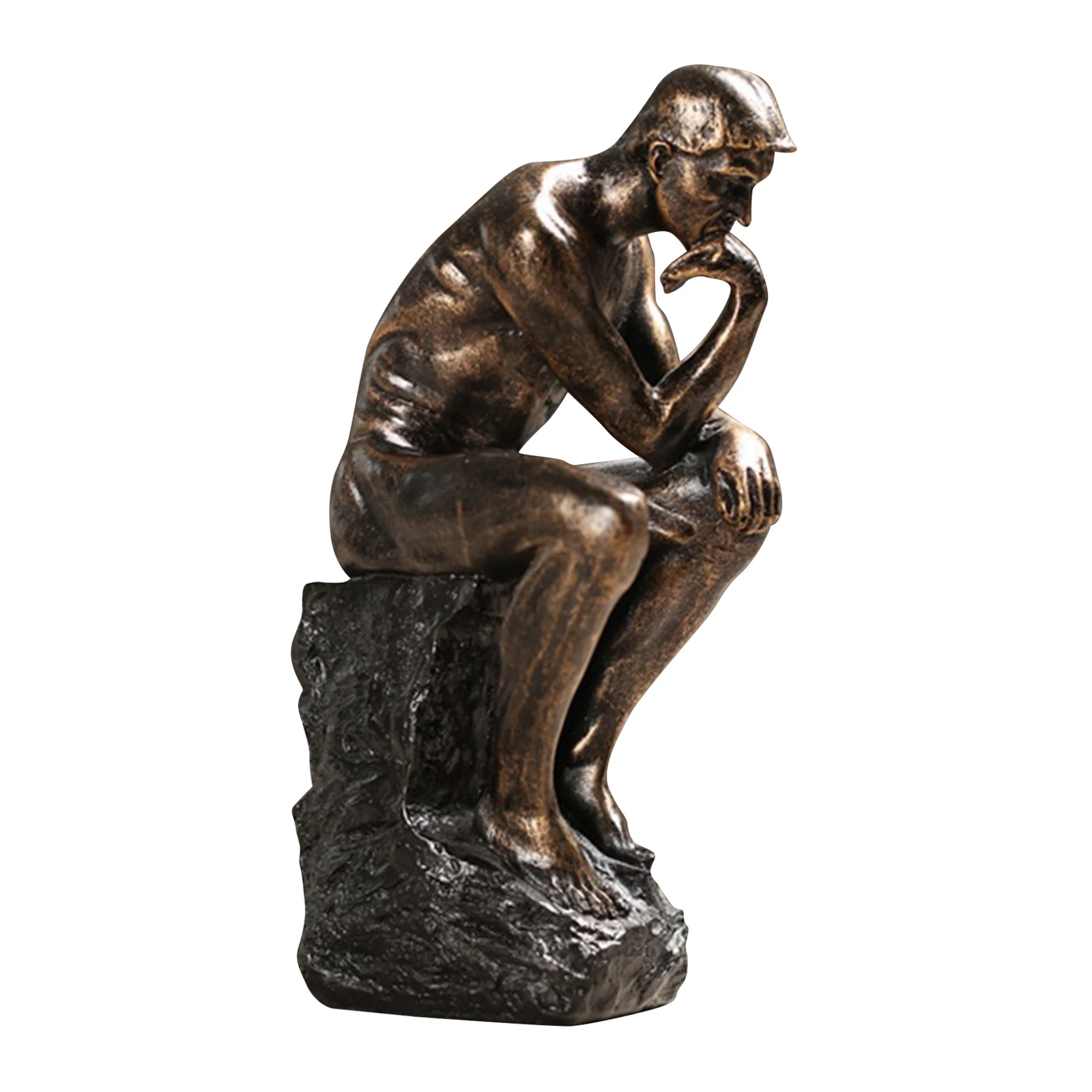 Rodin Thinkers Sitting Male Sandstone Statue Miniature Figurine Home Decor