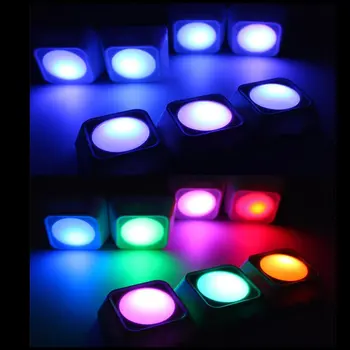 

RGBW 16 Colors Square Led Under Cabinet Lighting Dimmer & Timing Function led Puck Lights Night lamp For Cupboard Wardrobe