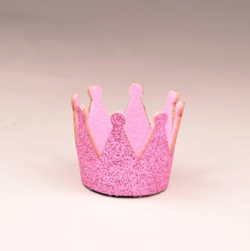 100 шт./партия, Детская повязка-корона, 3D блестящая фетровая корона для наружной шляпы, девушка шпилька для дня рождения, рождественские аксессуары для волос, A65