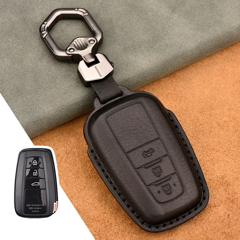 Car Key Genuine Leather Case Holder for Toyota C-HR CHR 2017 2018 Camry 