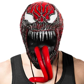 

Red Venom mask wearing Halloween mask cosplay prop