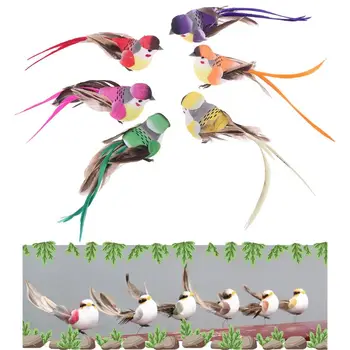 

12 Pcs Artificial Foam Feather Simulation Bird DIY Party Crafts Ornament Props Home Garden Wedding Decoration