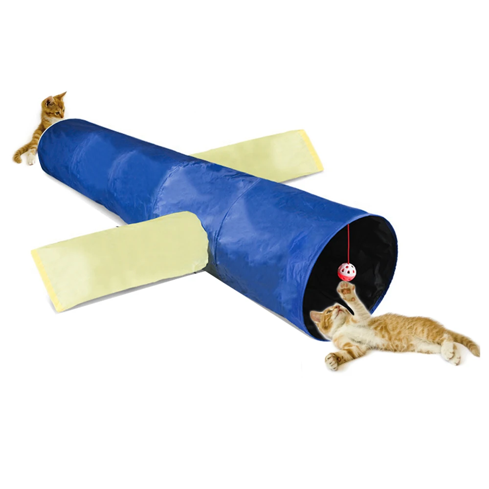 Hot 3 Holes Funny Foldable Pet Cat Toy Tunnel Indoor Outdoor Toy Pet Cat Training Toy 2